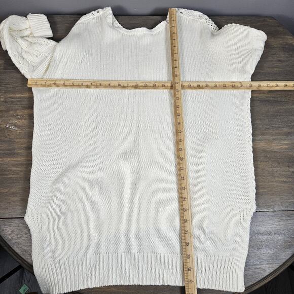 Express Open Stitch Tunic Sweater Cable Knit Cream Women's Size Medium M - Picture 5 of 5